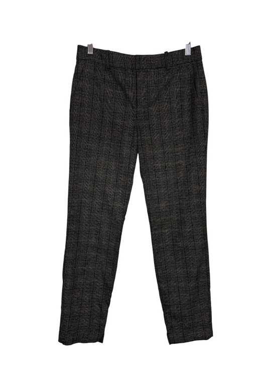 Zara Pants - Zara Woman Dress Pants Trousers Plaid Knit Slim Leg Gray 4